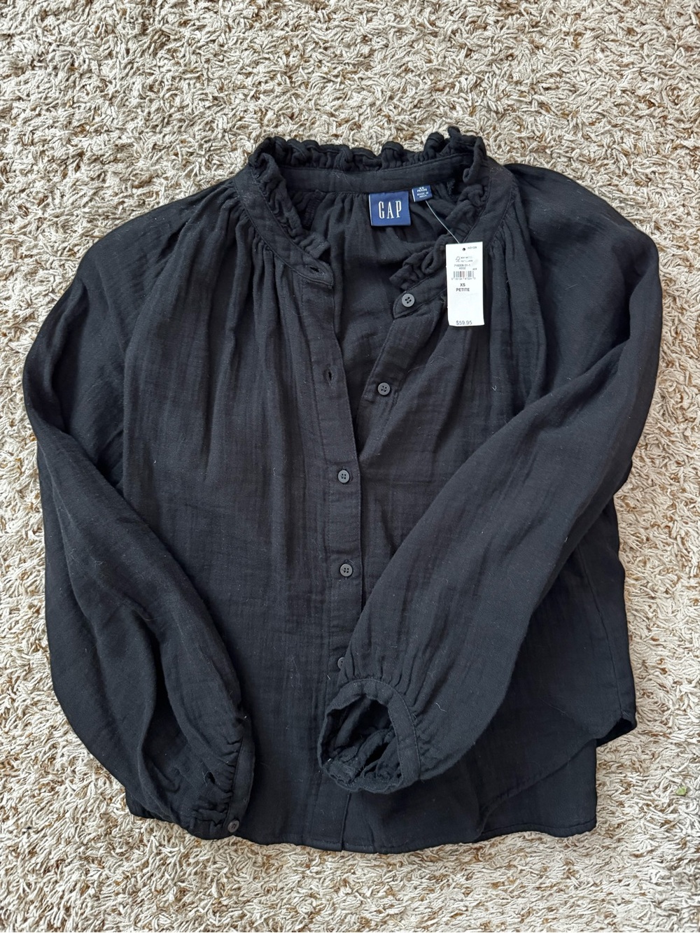 GAP Cotton Gauze Black Shirt